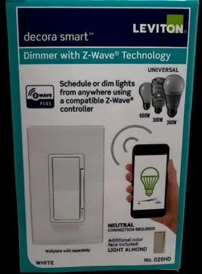 $24.90 • Buy *NEW* Leviton DZ6HD Decora Smart Switch Dimmer W/ Z-Wave, 600W LED - Sealed