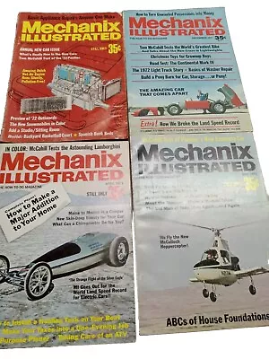 Lot Of 4 Vintage Mechanix Illustrated Magazine From 1971 + Bonus Book! • $21.71