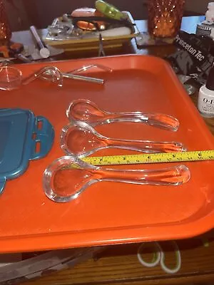 3 Vintage Clear Glass Sugar Condiment Jelly Jam Mayonnaise Ladles Spoons 5.5” • $20