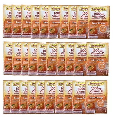 Emergen-C 1000 Mg Vitamin C Powder Super Orange 30 Packets NO BOX EXP 12/24 • $11.99