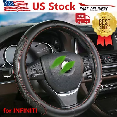 15  Genuine Leather Steering Wheel Cover For Infiniti G25 G35 G37 QX50 EX25 EX35 • $35