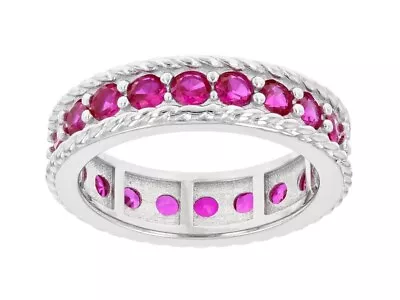 Natural Ruby Gemstone Band Ring 925 Solid Sterling Silver Ring Gift For Birthday • $90