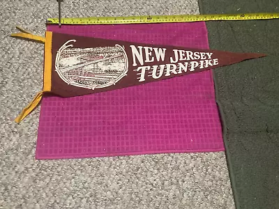 VTG New Jersey Turnpike FULL SIZE Souvenir BANNER Pennant FLAG - FAST SHIPPER • $17.69