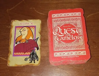 VtG 90s 1998 QUEST FOR CAMELOT Die Cut Cards Go Fish Style Game 70+ Cards Warner • $7.95