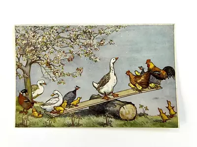 Vintage ~ Fun On The Farm ~ By Molly Brett ~ Unposted Postcard ~ Animals • $5.75