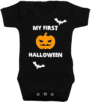 £9.49 • Buy My First Halloween Baby Grow, Bodysuit, Romper, T-Shirt Spooky Ghost Funny Gift