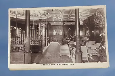Cunard Line Rms Mauretania Unused Sold Onboard Postcard Entrance Hall R/p • $37.35