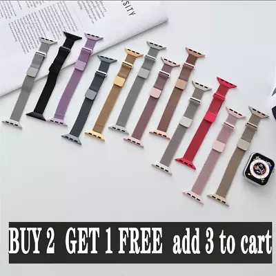$13.29 • Buy For Apple Watch Ultra 8 7 6 5 4 SE Slim Milanese Loop Mesh Band Strap 41/45/49mm