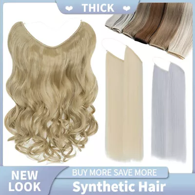 Clip/No Clip Hidden Line Wire Hair Extensions Invisible Hairpiece Miracle Ring • $12.33