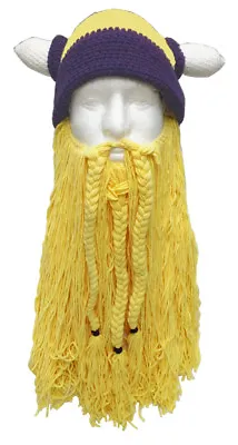 Viking Hat With Removable Beard Knitted Novelty Hat • $13.99