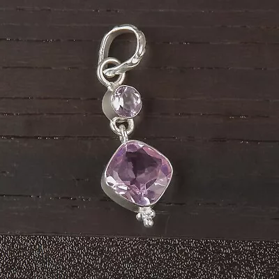 Birthday Gift For Her Natural Morganite Gemstone Pendant 925 Sterling Silver • $13.95