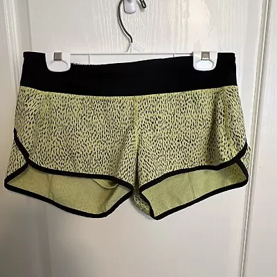 Lululemon Run Speed Shorts Lined 2.5” Dottie Dash Clarity Yellow Black Running 8 • $19.99