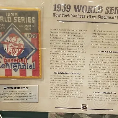 $25 • Buy 1939 World Series Patch New York Yankees Cincinnati Reds 39 Ws