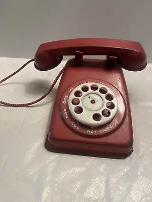 ANTIQUE RED CHILDS PHONE THE STEEL STAMP MG. CO. MADE IN USA Loraine OHIO Metal • $11
