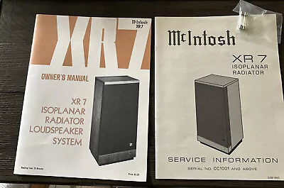 McIntosh XR27 Loudspeaker Isoplanar Radiator Manuals And Original Fuses • $37.50