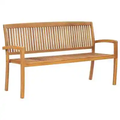 $335.28 • Buy 62.6  3-Seater Solid Teak Wood Stacking Patio Bench Porch Garden Bench Outdoor