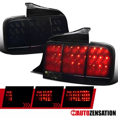 Fit 2005-2009 Ford Mustang GT Black/Smoke Rear LED Tail Lights Sequential Signal • $169.99