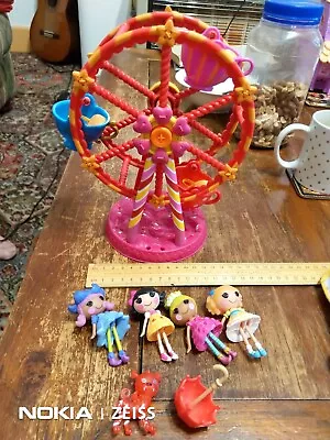 4x Lalaloopsy MINI DOLLS + Spinning FERRIS WHEEL + Umbrella Pet MGA Toys LOT  • $29.99