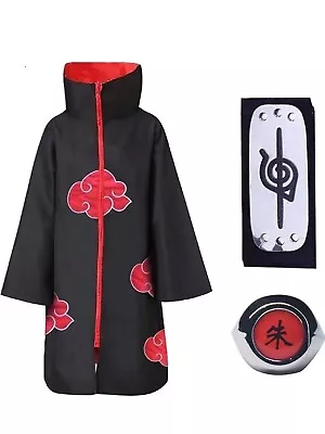 Naruto  Uchiha  Akatsuki Cloak Itachi Anime Adult Costume Halloween Cosplay  Xs* • £11.99