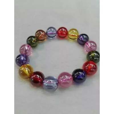 Amulet Bracelet Naga Eye Gem 9 Colors Jewelry Thai Buddha Beads 12 Mm. • $37.39