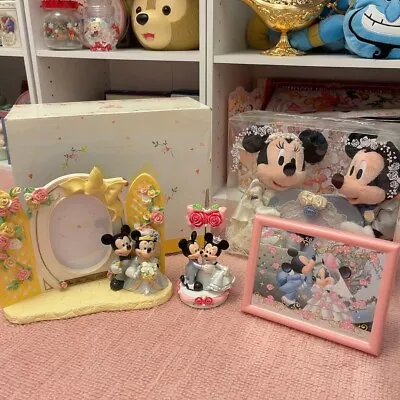 Disney Mickey And Minnie Wedding Doll Plush Frame Etc. Total 4 Types JAPAN NEW • $180