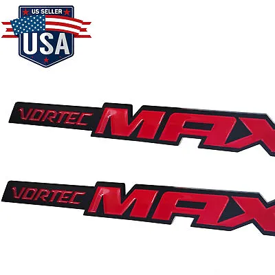 2Pcs Red Vortec Max Fender Emblem Badge Decal Nameplate For Silverado Sierra • $15.58