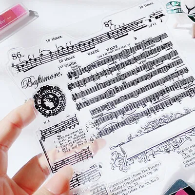 Music Note Embossing Folders Stencil Plastic Stamp Template Scrapbook DIY Craft • £4.21
