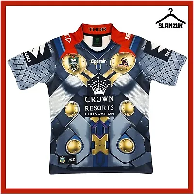 Melbourne Storm Rugby League Shirt ISC Large NRL Marvel Kit Thor Jersey 2017 L89 • £49.99