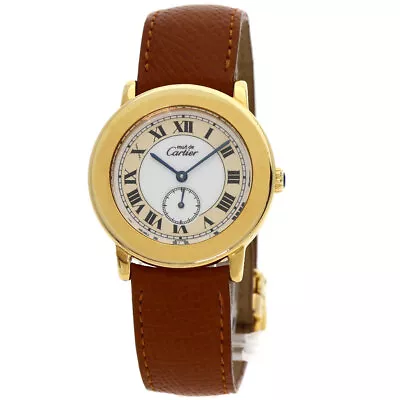 CARTIER Must2 Rondo Watches  Gold Plated/Leather Boys • $1151