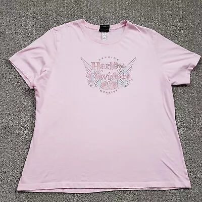 HARLEY DAVIDSON Shirt Womens XL Pink Biker Roanoke Valley VA Motorcycle • $29.99