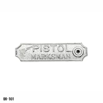 Police ~ Security  PISTOL MARKSMAN  Award Pin ~ Silver Tone ~ NOS Gemsco ~ USA • $15.94