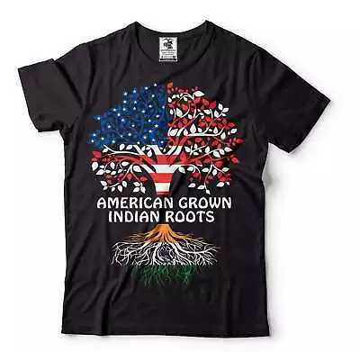 American Indian Shirt India Flag Tee American Grown Indian Roots Shirt • $16.33