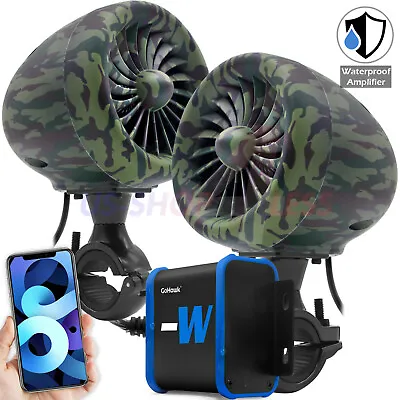 Waterproof Amplifier Bluetooth Motorcycle ATV Stereo Speakers Audio Radio System • $64.79
