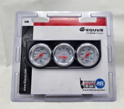 $43.99 • Buy Equus Gauge Set 5100 Water Temp, Voltage, Oil Pressure Black W/Silver Rims NEW