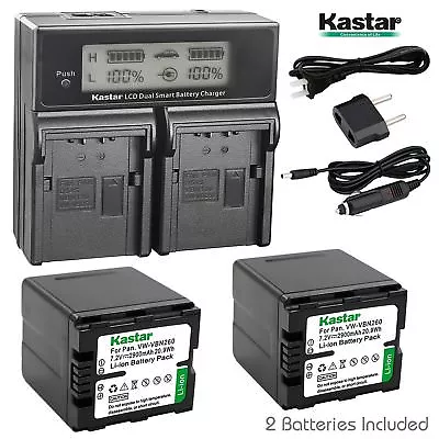 VW-VBN260 Battery & LCD Dual Charger For Panasonic HC-X800 X800GK X900 X900GK • $54.99