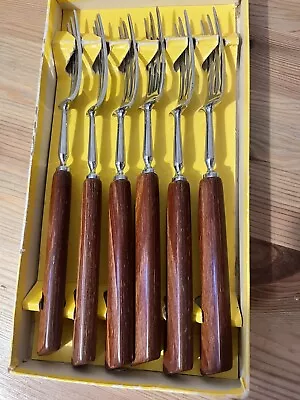 Vintage Cutlery Forks Set Six Of James Ryals & Co Ltd Pagwood Handles • £10
