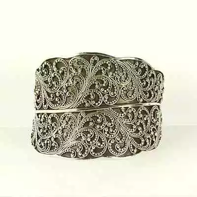 $499 • Buy LOIS HILL Sterling Silver Granulated Swirl Design Cuff Bracelet 7 