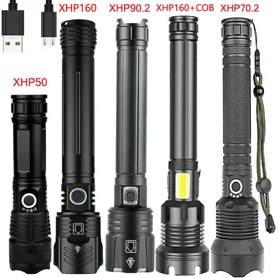 XHP160 Most Powerful 990000LM LED Flashlight XHP90 Zoom USB Rechargeable Torch • $16.99
