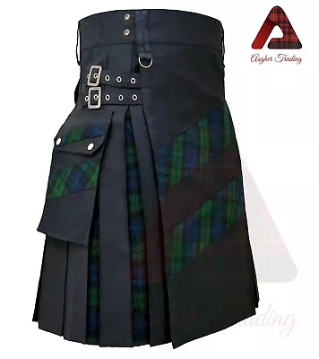 Men's Black Watch Tartan Hybrid Utility Kilt Hybrid Kilt Cotton Utility Kilt • $75