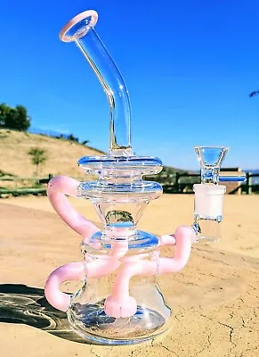 9  Pink Klein Vortex Recycler Tobacco Smoking Water Pipe Hookah Bubbler Bong  • $42.99
