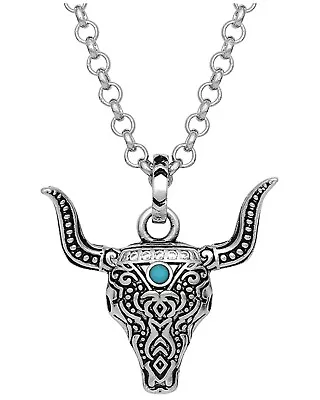 Montana Silversmiths Women's Sky Touched Steer Head Necklace Silver • $64.05