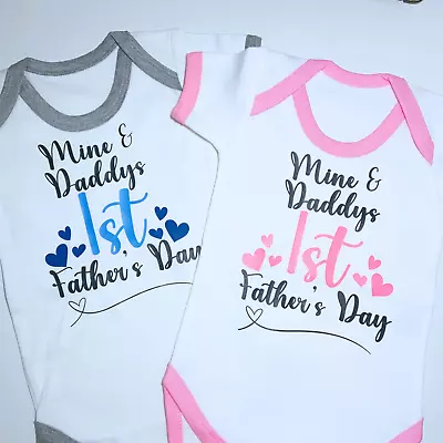 Baby Bodysuits 9-12 Months Boy Girls Fathers Day Daddys Little Girl Daddy’s Boy • £8.99