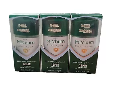 3 MITCHUM Men Clinical Gel COOL FRESH Scent Antiperspirant Deodorant 2oz NEW  • $29.99