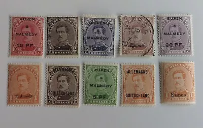 10 Different Belgium Eupen-Malmedy 1919-1920 Stamp Collection • $11.19