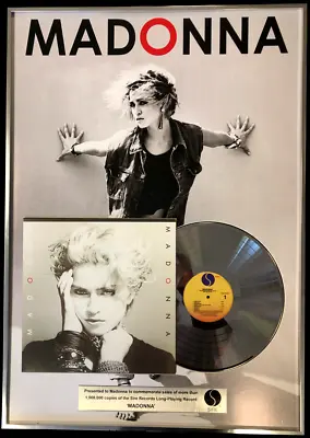 £475 • Buy Madonna First Album Platinum Record Award Disc Display Poster & Plaque 1983
