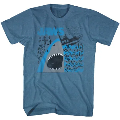 Jaws 70's Thriller Movie Dun Repeat Shark Bite Orca Boat Men's T Shirt • $39.66