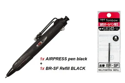 Tombow AIRPRESS Ballpoint Pen 0.7mm Black + 1x REFILL (BR-SF) BLACK • $22.95