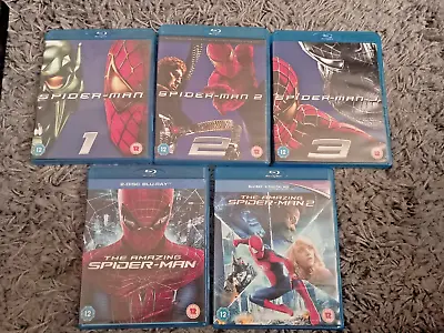 Marvel Spider-man Blu Ray DVD. Spiderman 1 2 & 3 + The Amazing Spide-man 1 & 2 • £10