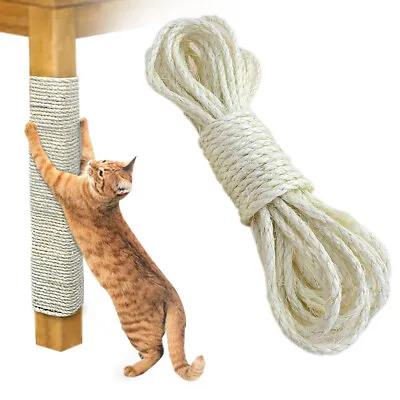£9.59 • Buy 33FT Cat Scratching Sisal Rope Hemp Craft Twisted Twine Scratch Board Post Toys