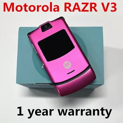 Original Motorola RAZR V3 Pink Unlocked Flip GSM Bluetooth MP4 Video Phone • $19